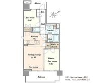 【東京都/北区中里】プラウド駒込トレサージュ 間取り図