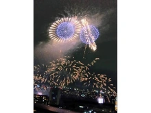 【大阪府/大阪市北区大淀南】グランドメゾン新梅田タワー　THE CLUB RESIDENCE 眺望：なにわ淀川花火大会（2025年10月18日）