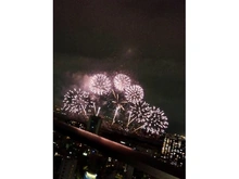 【大阪府/大阪市北区大淀南】グランドメゾン新梅田タワー　THE CLUB RESIDENCE 眺望：なにわ淀川花火大会（2025年10月18日）