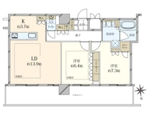 【大阪府/堺市堺区三国ヶ丘御幸通】プラウドタワー堺東 間取り図