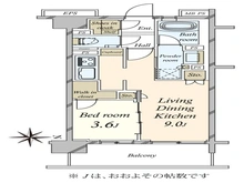 【神奈川県/川崎市中原区新丸子町】クリオ武蔵小杉アーバンテラス 間取り図