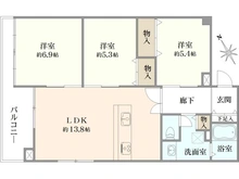【神奈川県/横浜市磯子区森】第一磯子ハイツ 間取り図