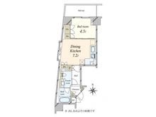 【東京都/新宿区四谷】グランアビテ四谷三丁目ステーションフロント 間取り図