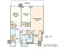 【東京都/中央区晴海】ザ・パークハウス晴海タワーズティアロレジデンス 間取り図