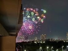 【東京都/北区浮間】リノア北赤羽 眺望：バルコニーから（川口花火大会）