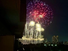 【東京都/北区浮間】リノア北赤羽 眺望：バルコニーから（川口花火大会）