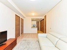 【埼玉県/川口市栄町】プラウドタワー川口クロス LDK：約14.9帖のリビングダイニングキッチン※間仕切壁利用時