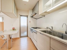 【兵庫県/神戸市中央区栄町通】ライオンズマンションみなと元町 キッチン：キッチンからバルコニーに出ることの出来る仕様となっております