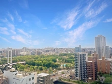 【東京都/江東区平野】プラウドタワー清澄白河 眺望：バルコニーから
木場公園を望みます(天候による)