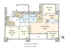 【東京都/江東区新大橋】クレッセント東京ヴュータワー 間取り図