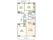 【神奈川県/横浜市鶴見区市場上町】コープ野村バードウッド鶴見 3番館 間取り図