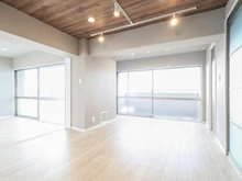 【東京都/大田区北千束】北千束スカイマンション リビング・ダイニング：左側洋室約8帖