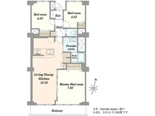 【神奈川県/川崎市多摩区堰】メゾンドール多摩川 間取り図