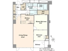【東京都/港区六本木】プラウド六本木 間取り図