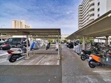 【東京都/江東区大島】東大島ファミールハイツ 1号棟 共用部：バイク置場