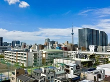 【東京都/江東区大島】大島三丁目団地 1号棟 眺望：9階部分共用廊下から