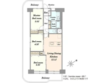 【東京都/江東区亀戸】日商岩井亀戸マンション 間取り図