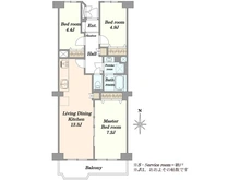 【東京都/足立区大谷田】ボナハイツ中川 3号棟 間取り図