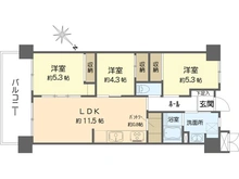 【大阪府/大阪市東淀川区小松】コスモ・ザ・パークスイースト1 間取り図