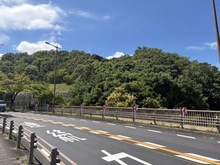 【兵庫県/宝塚市山手台東】ジオグランデ宝塚山手台センターコート 最明寺川の橋（現地より約400m）：最明寺川の橋からの眺望です