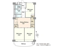 【千葉県/千葉市美浜区稲毛海岸】稲毛東映マンション B棟 間取り図