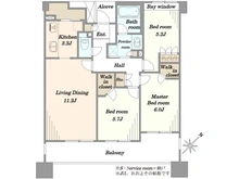 【千葉県/千葉市美浜区高洲】ベイマークスクエアオーシャンコート 間取り図