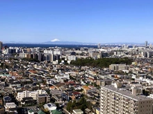 【千葉県/千葉市稲毛区小仲台】プラウドタワー稲毛 眺望(オーシャンビュー、富士山)：ズームなし　天候による