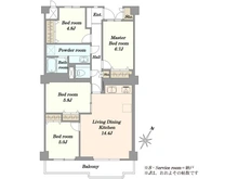 【千葉県/千葉市若葉区高品町】高品ハイツ 1号棟 間取り図