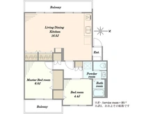 【千葉県/千葉市稲毛区稲毛東】ハイネス稲毛 間取り図