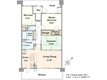 【千葉県/千葉市美浜区真砂】プラウド検見川浜 間取り図