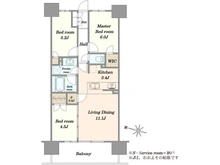 【千葉県/千葉市美浜区真砂】ミハマシティ検見川浜 I街区 C棟 間取り図