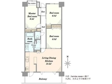 【千葉県/千葉市若葉区東寺山町】ロータリーパレス千葉パークサイドヒルズ 間取り図