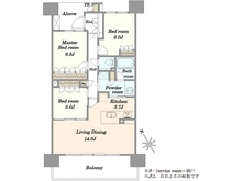 【千葉県/千葉市美浜区打瀬】幕張ベイタウン　グリーナC棟 間取り図