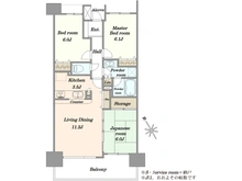 【千葉県/千葉市花見川区幕張町】レクセルマンション幕張ブリーズ 間取り図