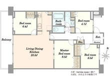 【千葉県/千葉市美浜区打瀬】幕張サウスコート A棟 間取り図