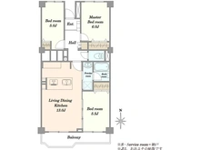 【千葉県/船橋市飯山満町】はざま台サンハイツ3号棟 間取り図