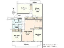 【千葉県/千葉市緑区おゆみ野】はるのみち公園前 2号棟 間取り図