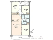 【千葉県/千葉市稲毛区園生町】稲毛パークハウス A棟 間取り図