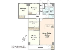 【千葉県/千葉市美浜区真砂】東建検見川マンション B棟 間取り図