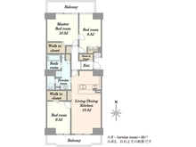 【千葉県/習志野市谷津】 谷津パークタウン壱番館　 19号棟 間取り図
