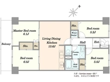 【千葉県/千葉市稲毛区穴川】シャルム西千葉 間取り図