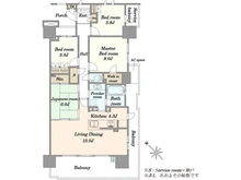 【千葉県/千葉市美浜区稲毛海岸】プラウドシティ稲毛海岸レジデンス 間取り図