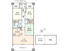 【埼玉県/所沢市けやき台】ヴィルヌーブ新所沢 間取り図