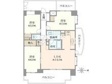 【埼玉県/所沢市小手指町】ヴィルヌーブ小手指 間取り図