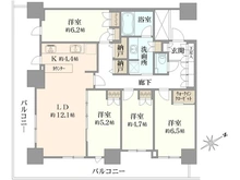 【埼玉県/所沢市東町】ブランズタワー所沢 間取り図