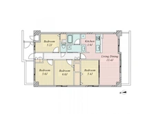【大阪府/大阪市住吉区大領】西田辺グリーンマンション 間取り図
