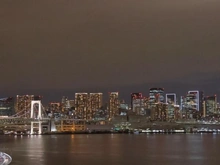 【東京都/江東区有明】ブリリア有明スカイタワー バルコニーからの眺望【夜景】３２階部分かつ北西向きの為、レインボーブリッジがご覧いただけます。