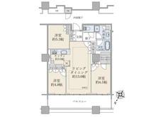 【東京都/江東区有明】ブリリア有明スカイタワー／3LDK／75．44平米／北西向き 間取り図