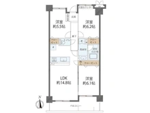 【大阪府/高槻市富田町】コスモ高槻パークステージ 間取り図