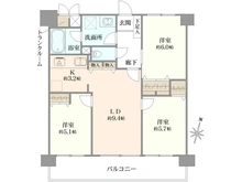 【埼玉県/越谷市瓦曽根】ライオンズマンション南越谷 間取り図